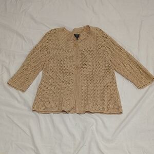 Talbots Women's Beige Cardigan Sweater
